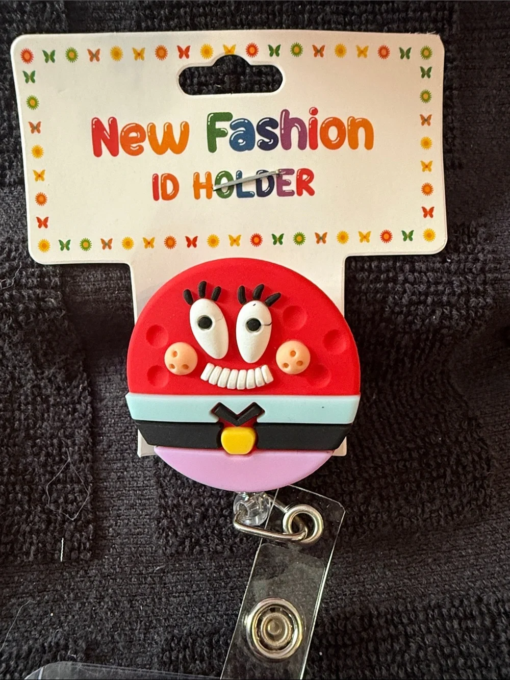 Red Cartoon ID Badge Holder